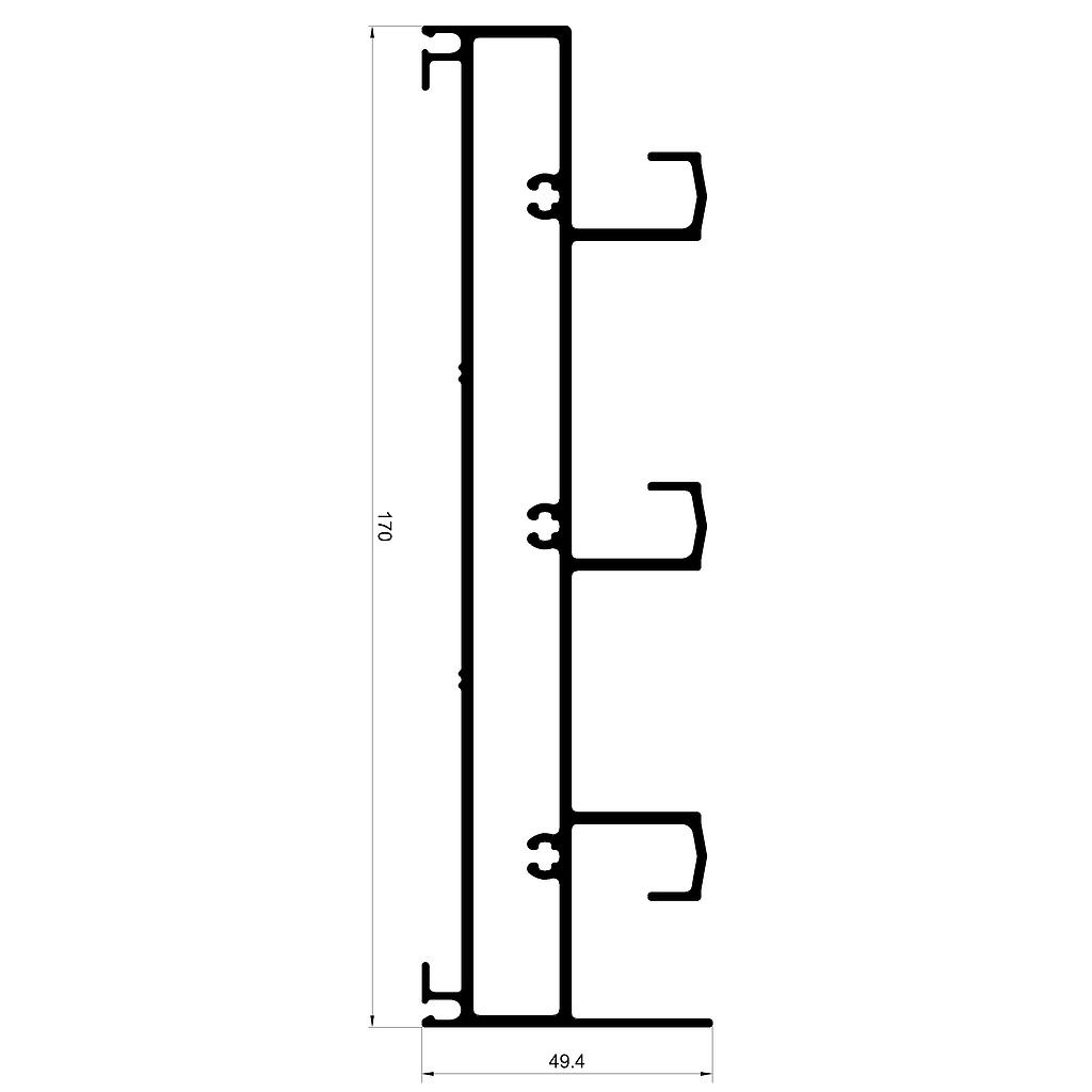 UMBRAL/DINTEL MARCO 3 GUIAS "VPC" (A80)