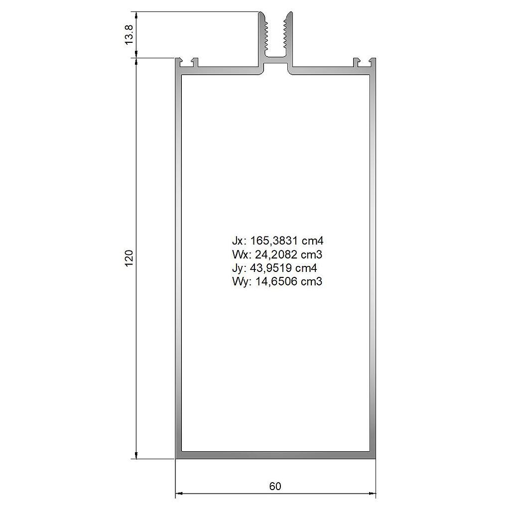 COLUMNA DOBLE 120mm "FIBM" (LT) L.5000mm